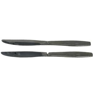 Two Oneida Will O' Wisp Cube Stainless Dinner Knives 9” Flatware